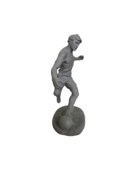 Jogador de futebol chutando a bola com base