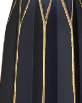 Vaso Nanda, linha noite, em vidro pintado em preto com detalhes em dourado