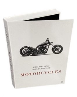 Caixa Livro com estampa: The Amazing Collection of Motorcycles, fundo branco