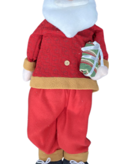 Boneco Papai Noel em Vermelho segurando presente
