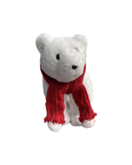 Urso Branco com cachecol vermelho