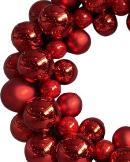 Guirlanda de bolhas vermelhas brilhantes e fosca de tamanhos variados, arco em plástico